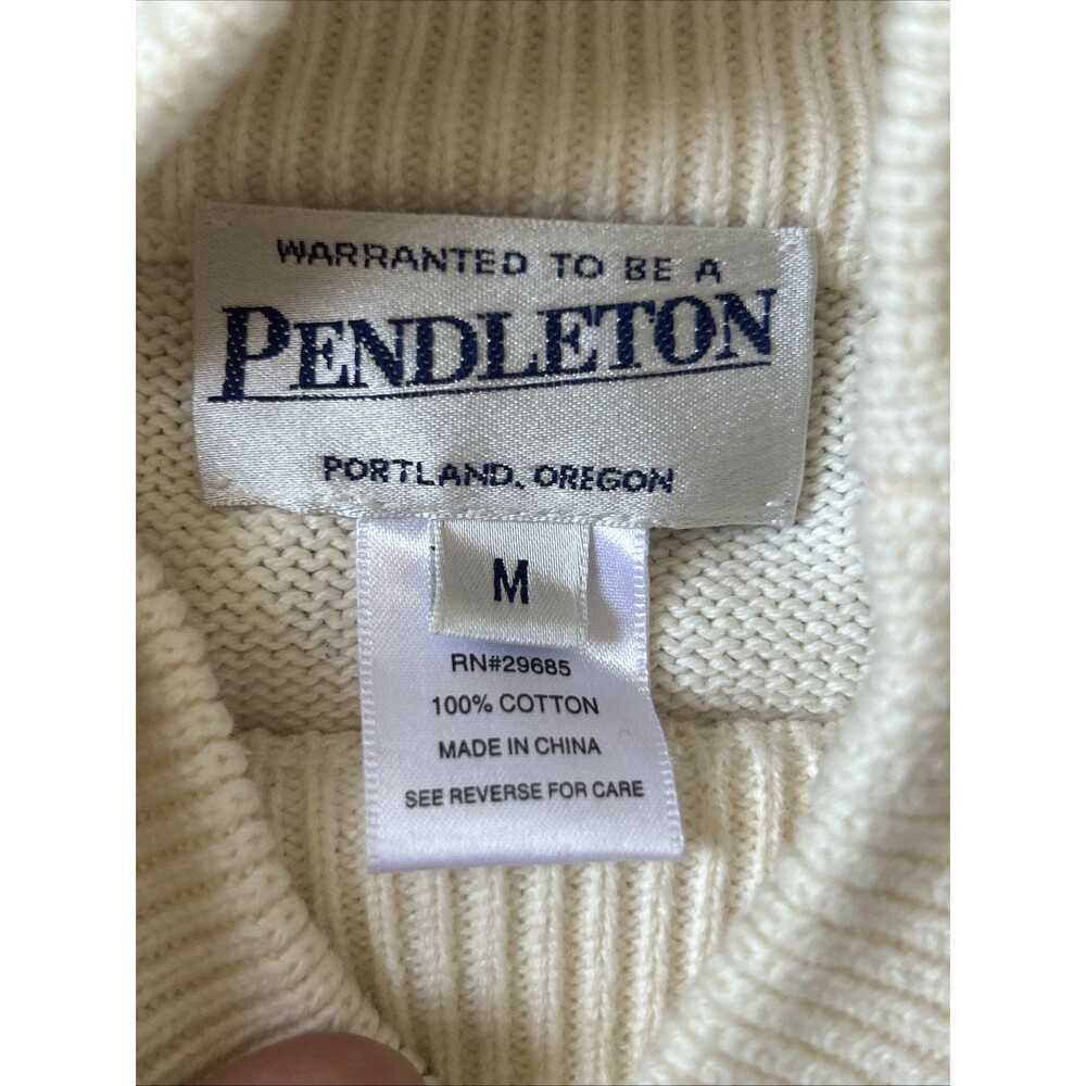 Pendleton Sweater Retro Black/Red/White Knit Cotton Southwestern Aztec Sz M - Picture 7 of 10
